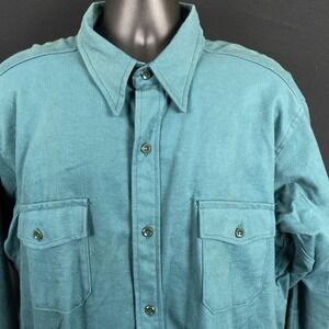 Americas Pride Deerskin Shirt Green Cotton XXL  Vintage Melton Shirt Co VTG